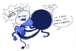 1girls angry battle_for_dream_island bfdi english_text fanny_(bfdi) female labbit1337 object_show object_shows plug_tail pussy rape solo tail talking tentacle_in_pussy