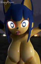 1futa 2023 3d animal_crossing ankha ankha_(animal_crossing) areolae big_breasts big_penis blue_eyes blurry_background cat_girl cat_humanoid egyptian_mythology feline feline_humanoid furry furry_futa furry_only futa_only futanari glowing_eyes heart heart-shaped_pupils horny horny_futa looking_at_viewer nintendo shorter_than_10_seconds sleepykeeper tagme thick_thighs tongue tongue_out video watermark yellow_fur