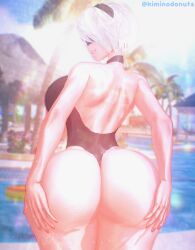 3d 3d_model alternate_costume ass back_view big_ass blindfold breasts bubble_ass bubble_butt female fit_female grabbing_ass hairband huge_ass kiminodonuts koikatsu nier:_automata nier_(series) round_ass round_butt tagme thick_ass thick_hips thick_legs thick_lips thick_thighs thin_waist video_game_character white_hair yorha_2b