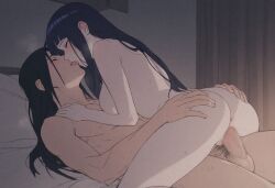 1boy ai_generated cousins cowgirl_position female french_kiss hyuuga_hinata hyuuga_neji incest kissing male naruto naruto_shippuden pussy sex straddling vaginal_penetration