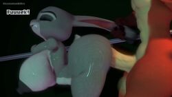 1boy 1girls 3d 4k ambiguous_penetration anthro ass backshots blue_eyes breasts disney ear_pull erect_nipples female femsub fennec hourglass_figure huge_ass huge_breasts jiggling_ass judy_hopps lagomorph leviantan581re livelyzx male maledom nick_wilde nude sound spanking tagme thick_thighs video wide_hips zootopia