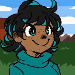 1:1 all_fours animal_genitalia animated anus areola black_body black_fur black_hair black_spots blue_bottomwear blue_clothing blue_shorts bottomwear bovid bovine breast_expansion breasts brown_anus brown_areola brown_body brown_skin brown_vulva cattle clothing cloud collar cowbell dani_(sutagaki) day expansion eyelashes facial_piercing female feral freckles fur genitals grass hair hooves horn human human_to_feral loss_of_dexterity mammal markings mountain nose_piercing nose_ring open_mouth outside piercing pink_anus pink_vulva plant ring_piercing shorts sky smile solo species_transformation spots spotted_body spotted_fur standing surprised_face sutagaki sweater teal_clothing teal_collar teal_eyes teal_hair teal_sweater teal_topwear teats topwear torn_clothing transformation udders vulva weight_gain white_body white_fur yellow_hooves yellow_horn