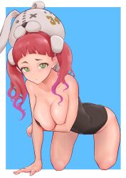 1girls arm_support arm_under_breast arm_under_breasts bare_arms bare_chest bare_hands bare_knees bare_legs bare_shoulders bare_skin bare_thighs big_breasts black_leotard black_topwear blue_background blunt_bangs breast_squeeze breasts busty busty_female busty_girl cleavage collarbone curvaceous curvaceous_body curvaceous_female curvaceous_figure curvaceous_hips curvy curvy_body curvy_female curvy_figure curvy_hips digital digital_art digital_drawing digital_drawing_(artwork) digital_media digital_media_(artwork) exposed_arms exposed_chest exposed_knees exposed_legs exposed_shoulders exposed_skin exposed_thighs female female_focus female_only fingers green_eyes green_eyes_female hanging_breasts high_resolution highres knees large_boobs large_breasts lean_figure leotard long_hair looking_at_viewer narrow_waist original original_art original_artwork original_character original_characters pixiv_id_74411726 plump_breasts pushing_breasts_together red_hair red_hair_female shoulders simple_background slender_body slender_waist slim_waist solo squeezing_breast squeezing_breasts squeezing_breasts_together squeezing_own_breasts thighs topwear twintails twintails_(hairstyle) upper_body wide_hips