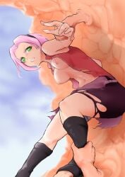 1girls alternate_breast_size areolae bare_arms bare_belly bare_breasts bare_chest bare_hands bare_knees bare_midriff bare_navel bare_nipples bare_shoulders bare_skin bare_tits belly belly_button black_shorts breasts busty busty_female busty_girl calves collarbone digital digital_art digital_drawing digital_drawing_(artwork) digital_media digital_media_(artwork) elbows exposed_arms exposed_belly exposed_breasts exposed_chest exposed_midriff exposed_navel exposed_nipples exposed_shoulders exposed_skin exposed_tits exposing exposing_breasts exposing_chest exposing_nipple feet female female_focus fingers frown frown_eyebrows frowning full_body grabbing_ankles grabbing_arm green_eyes green_eyes_female groin hairband half_naked half_nude high_resolution highres knees lean_figure legs linea_alba medium_breasts midriff naked naked_female naked_woman narrow_waist naruto naruto_(series) naruto_shippuden navel nipples nude nude_female nudity outdoor outdoor_nudity outdoors outside parted_bangs pink_eyebrows pink_hair pink_hair_female pixiv_id_74411726 ripped_shorts sakura_haruno semi_nude short_hair shorts shoulders showing_breasts showing_chest showing_nipple slender_body slender_waist slim_waist stomach thighs torn_shorts uncensored uncensored_breasts uncensored_nipples underboob