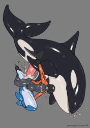 2024 anal anal_sex cetacean deusexmoose dolphin feral fin glistening glistening_body group group_sex hi_res latex male mammal marine negadrake neoprene oceanic_dolphin orca penetration pool_toy sex size_difference threesome toothed_whale vinyl wetsuit