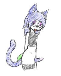 1boy alix anthro blue blue_penis bottomless crossdressing cute dildo erection feline femboy furry garter half_nude looking_at_viewer male male_only penis sex_toy short_hair sketch solo standing tail thighs tongue trix_the_cat wide_hips