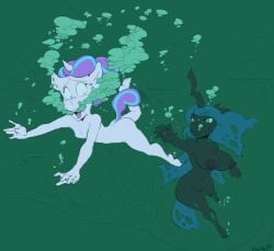 2girls air_bubble anthro anthrofied arthropod ass barefoot big_breasts breasts byondrage changeling chasing crystal_fishes cub curvy_figure daemont92 duo equid equine feet female flat_chested flurry_heart_(mlp) friendship_is_magic green_eyes hair hasbro horse huge_breasts long_hair mammal my_little_pony nipples nude open_mouth panicking peril pony queen_chrysalis_(mlp) rare_fish screaming signature simple_background smile swimming thick_thighs underwater voluptuous water weird_fishes wide_hips young young_anthro