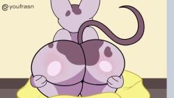 16:9 2024 alien animated anthro artist_name ass ass_up big_butt black_sclera bottom_heavy bouncing_butt butt_grab cat_tail countershade_butt countershading domestic_cat felid feline felis femboy hairless hairless_cat hand_on_butt inside kid_vs._kat looking_at_butt looking_at_viewer looking_back looking_back_at_viewer male mammal mr._kat music nude purple_body purple_eyes purple_skin rear_view rule_63 short_playtime solo sound sound_warning sphynx_(cat) tagme teapot_(body_type) text thick_thighs video wide_hips widescreen youfrasn