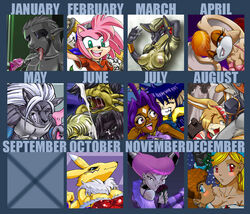 amy_rose anthro breasts calendar cum female fur furry hedgehog kandlin lagomorph male penis rabbit sonic_(series) vanilla_the_rabbit