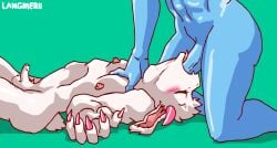 2boys 5_fingers anthro anthro_focus ass ass_sweat big_ass blowjob blowjob_face blowjob_only blue_body blue_skin deltarune digital_media_(artwork) femboy floppy_ears fluffy fluffy_tail fur furry gay genitals girly goat horns human interspecies kris_(dark_world_form) kris_(deltarune) langmeru long_ears male male_only mammal penis penis_out pink_horn ralsei ralsei_(deltarune) ralsei_with_white_fur rape sleep_molestation sleep_sex sleeping sleepy somnophilia sweat tail tease thick_thighs undertale undertale_(series) white_body white_fur yaoi