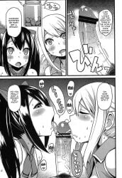 age_difference doujin doujinshi drugs fairy_tail fellatio licking licking_penis lucy_heartfilia onomatopoeia penis precum tamagoro text wendy_marvell young younger_female