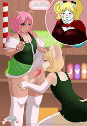 anthro balls bear blush chubby crossdressing cute cutesauce erection fellatio female fur furry gay girly gummi hair lavenderpandy licking male mouse oral oral_sex panties penis rodent sex short_hair stockings thighs toby_(lavenderpandy) tongue underwear wide_hips