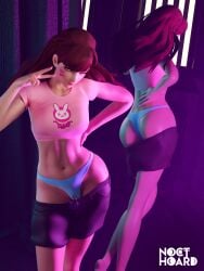 1girls 3d 3d_artwork 3d_render ass ass_focus ass_reflection back_reflection blender blue_panties body_reflection clothed clothing crop_top d.va ection female hand_gesture looking_at_viewer mirror mirror_refl nocthoard overwatch overwatch_2 panties partially_clothed peace_sign playful_expression pulled_down room shorts shorts_around_thighs smiling solo solo_female solo_focus spread_legs standing thick_thighs topwear visible_panties voluptuous