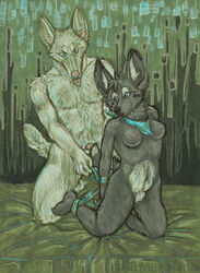 anthro bondage bound breasts canine female feralityillustration fox fur furry male nude penis pussy sex sheath straight