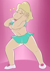 1girls barbara_miller blonde_hair breasts female female_only flower girthy hard_nipples holding_head milf mombod nipples pussy relatedguy shoes skirt skirt_up solo stars steven_universe stripdance thick_thighs top_up topwear vagina