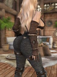 3d 3d_(artwork) armor big_ass big_breasts bikini_armor blonde_hair blue_eyes dommy_mommy elf_orc_lunaire glasses huge_ass huge_breasts katana large_ass large_breasts rebecca_(original_character) seductive skyrim tagme the_elder_scrolls