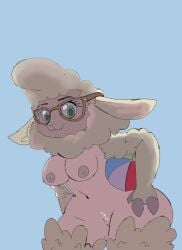 artist_request beach_ball breasts dawn_bellwether glasses medium_breasts sheep zootopia