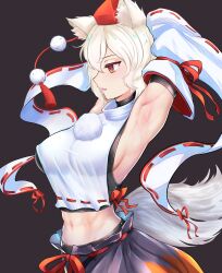 1girls big_breasts female inubashiri_momiji momiji_inubashiri puck100ml solo tagme tengu tokin_hat touhou wolf_ears wolf_tail