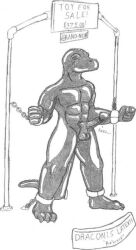 2007 bondage bound coating cuff_(restraint) ebonyrubberwolf graphite_(artwork) humanoid latex lizardman male monochrome pencil_(artwork) penis reptile restraints rubber rubberfur scalie solo testicles traditional_media_(artwork)