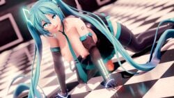 3d bikini blue_eyes blue_hair hatsune_miku large_breasts maroshoo mmd vocaloid