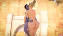 3d futanari kaepora_(artist) kissing mercy mercymaker overwatch self_upload widowmaker