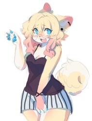 anakoluth anakoluth_(artist) cleavage clothed_female dog_girl furry furry_female shy thighs