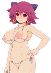 areolae katsuki_yousuke nipples original original_character red_hair see-through see-through_bra see-through_panties