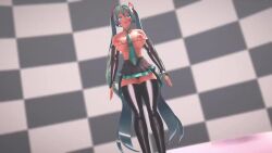 3d animated bikini blue_eyes blue_hair bouncing_breasts hatsune_miku large_breasts maroshoo mmd nipples string_bikini tagme video vocaloid