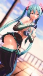 3d bikini blue_eyes blue_hair hatsune_miku large_ass large_breasts maroshoo mmd vocaloid