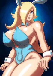 1girls 2022 2d 2d_(artwork) beg4cake big_breasts big_thighs bimbo blonde_hair blue_eyes blue_nails breasts bunny_ears bunnysuit earrings female female_only hair_over_one_eye huge_breasts huge_thighs large_breasts large_thighs long_hair looking_away make_up makeup mario_(series) nail_polish nails nintendo one_eye_covered one_eye_obstructed pink_lips pink_lipstick princess_rosalina ribbon shiny_breasts shiny_skin solo thick_thighs thighs white_skin yellow_hair