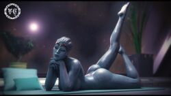 1girls 3d alien alien_girl asari ass big_ass blue_eyes blue_skin breasts female female_only laying_down laying_on_stomach mass_effect mature_female milf naked nude nude_female nudity pose posing samara solo theceltic voluptuous wide_hips