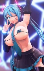 3d bikini blue_eyes blue_hair hatsune_miku large_breasts maroshoo mmd vocaloid