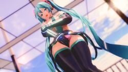 3d bikini blue_eyes blue_hair hatsune_miku large_breasts maroshoo mmd vocaloid