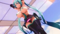 3d bikini blue_eyes blue_hair hatsune_miku large_ass large_breasts maroshoo mmd vocaloid