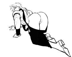 big_ass big_butt boots bottomless cuntboy cuntboy_only dio_brando dress dress_down high_heels huang_lia intersex jojo's_bizarre_adventure long_hair looking_back muscular muscular_cuntboy pussy pussy_peek showing_ass showing_off showing_pussy solo