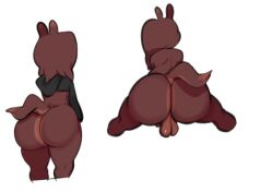 1boy annacrazytoivo balls big_ass brown_fur furry half-dressed half_naked naked tail thick_thighs