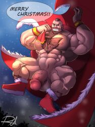 balls bara beard big_balls big_penis capcom chest_hair christmas facial_hair flaccid gay male male_only muscles muscular nude penis reclamon scars scars_all_over solo solo_male spread_legs street_fighter zangief