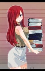 1girls erza_scarlet fairy_tail female female_only fully_clothed gaston18 solo tagme