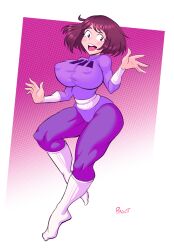 1girls 2022 big_breasts brown_hair female female_focus female_only galaxy_trio gravity_girl huge_breasts knee_socks kneehighs kneesocks light-skinned_female light_skin looking_at_viewer my_hero_academia nipple_bulge ochako_uraraka profit shounen_jump socks socks_over_pantyhose solo solo_female solo_focus tagme white_socks