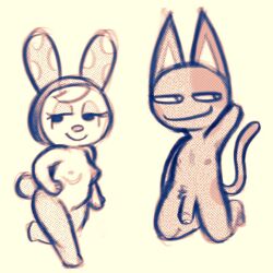 2022 animal_crossing bob_(animal_crossing) breasts francine_(animal_crossing) nintendo nipples penis sexylinguini