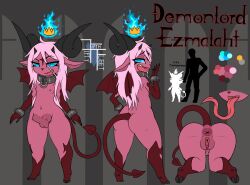 absurd_res anthro anus bovid caprine caprine_demon crotchboobs demon female fiftyfifthfleet flat_chested genitals goat_demon hi_res long_tongue mammal model_sheet pussy solo tongue wide_hips