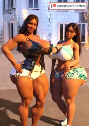 2girls athletic athletic_female big_ass big_breasts bimbo breasts busty cleavage curvaceous curvy female female_only fit fit_female hips hourglass_figure huge_ass huge_breasts human janice_(tonices) large_ass large_breasts legs light-skinned_female light_skin lips olivia_(tonices) original original_character thick thick_legs thick_thighs thighs tonices top_heavy upper_body voluptuous wide_hips