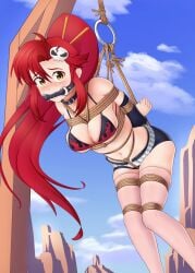 bikini_top bit_gag bondage gag latte_(artist) pink_socks red_hair rope rope_bondage socks studio_trigger suspension tagme tengen_toppa_gurren_lagann thigh_socks thighhighs tied_up yoko_littner