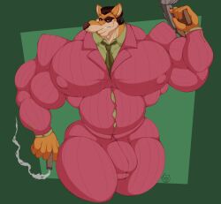 activision anthro big_penis bulge cigarette crash_(series) fur furry furry_male genitals huge_bulge huge_cock hyper hyper_muscles male male_only mkvero muscular muscular_male penis pinstripe_potoroo solo thick_thighs video_games