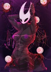 2022 6_eyes abs anthro arachnid arthropod arthropod_abdomen black_body breasts erection fecharis female genitals group hands_behind_head hi_res hollow_knight hornet_(hollow_knight) larger_female little_weaver male male/female multi_eye muscular muscular_female nipples non-mammal_breasts non-mammal_nipples penis pussy size_difference smaller_male spicy_triangles spider_tribe spider_web team_cherry video_games