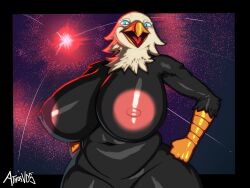 4th_of_july absurd_res accipitrid accipitriform anthro athosvds avian big_breasts bird breasts eagle female female_focus female_only fireworks hi_res huge_breasts nude nude_female solo thick_thighs