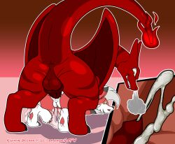 absurd_res anal anal_sex anthro ass balls bodily_fluids charizard claws cum cum_in_ass cum_inside digital_media_(artwork) doggy_style dragon duo erection fire from_behind_position fur generation_1_pokemon generation_5_pokemon generation_7_pokemon genital_fluids genitals hi_res hybrid internal k9player_(artist) lycanroc male male/male male_penetrated male_penetrating male_penetrating_male mammal midnight_lycanroc nintendo nude penetration penis pokemon pokemon_(species) scalie sex simple_background smile smirk spread_butt spreading video_games white_body white_fur wings zoroar