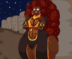 1girls 2d 2d_animation animated big_breasts breasts dark-skinned_female dark_skin female pixel_animation pixel_art spinneborg spinreload swasbi_(character) tagme