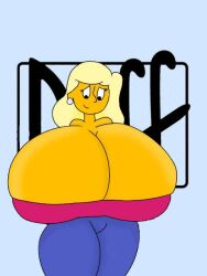 enormous_breasts staring_at_breasts tight_clothing titania_(the_simpsons)