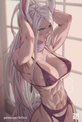 1girls 2022 abs arttoru big_breasts bra bulging_breasts bunny_ears curvaceous curvy_figure female female_abs fit_female girl_abs girly_abs high_resolution long_hair looking_sideways miruko my_hero_academia rumi_usagiyama shounen_jump solo solo_female tagme thong voluptuous_female white_hair